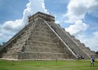 Another view of Kukulkan - you can see a stream of workers all the way up the pyramid as they work on restoring it. : Cancun Sept 2012
